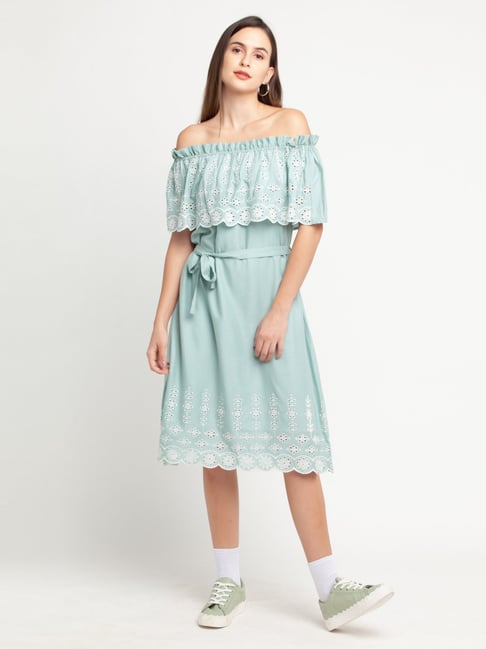 Sea green lace clearance dress