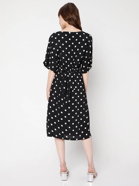 Buy Women Pink and White Polka Dot Round Neck Pleated Dress Online at  Sassafras