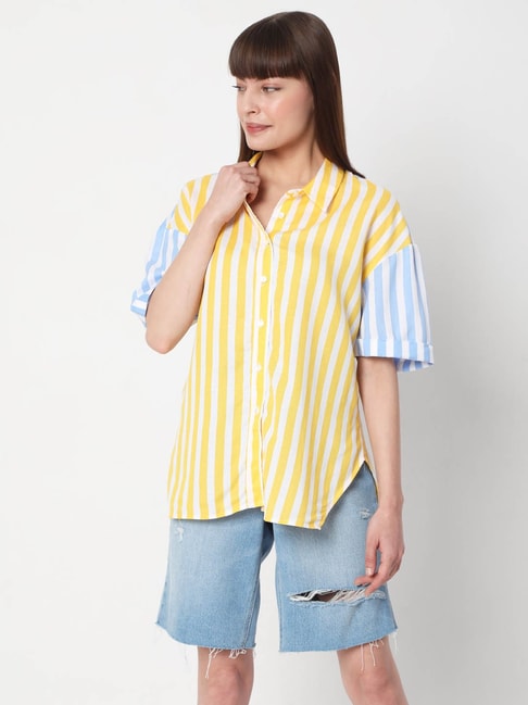 Vero Moda Multicolor Striped Shirt Price in India