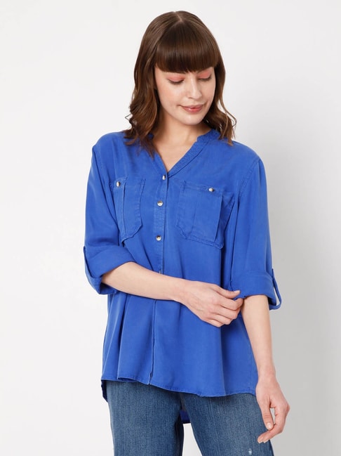Vero Moda Dazzling Blue Relaxed Fit Shirt Price in India