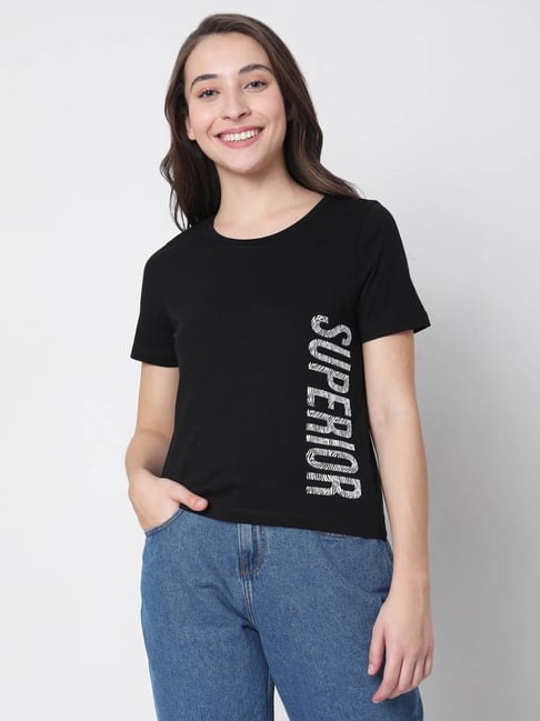 Vero Moda Black Graphic Print T-Shirt