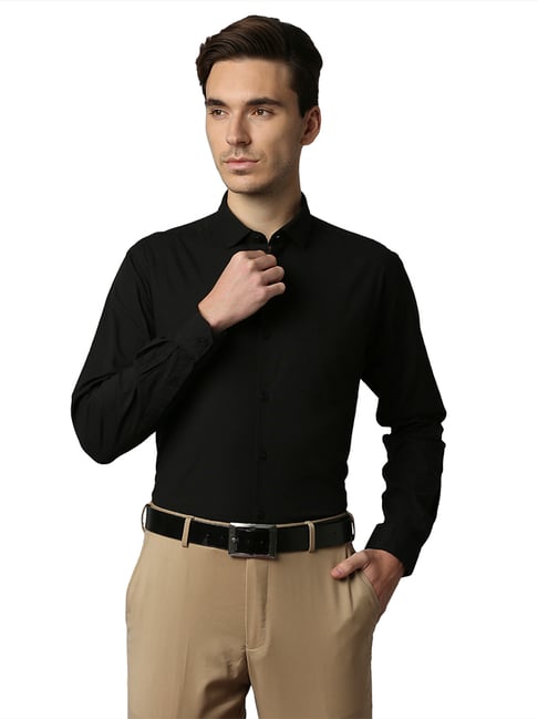 Park Avenue Black Slim Fit Shirt