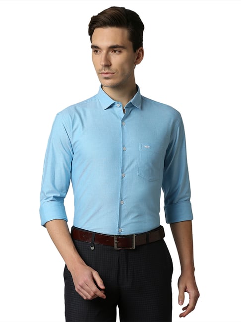 Park Avenue Sky Blue Slim Fit Shirt