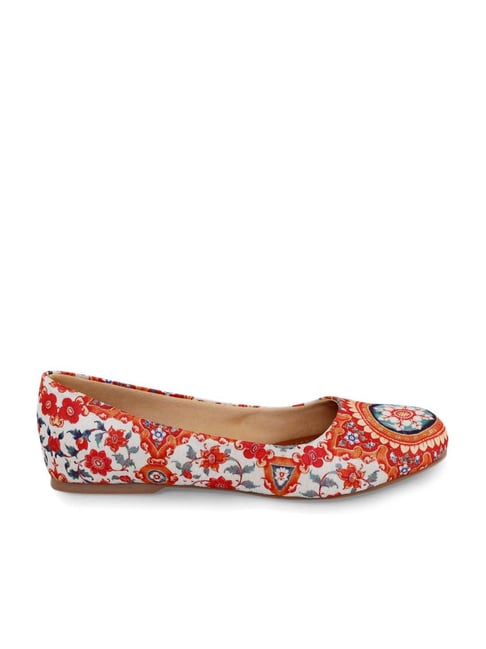 KANVAS Women's The Mystic Of The Mughals Orange Flat Ballets Price in India