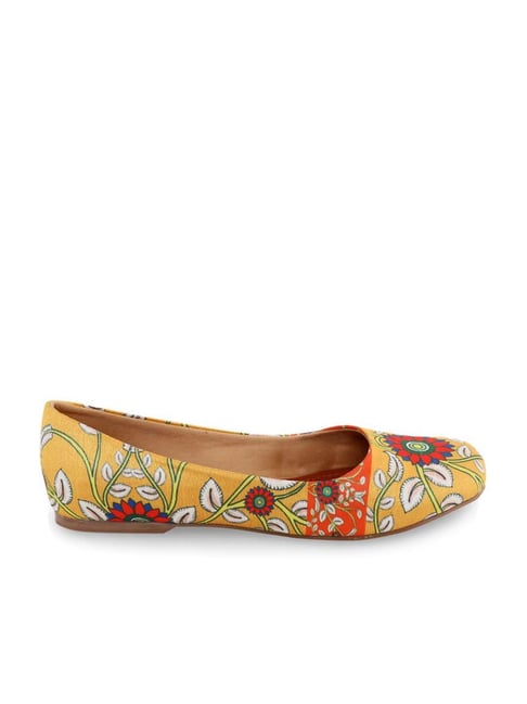 KANVAS Women's From The Roots Mustard Flat Ballets Price in India