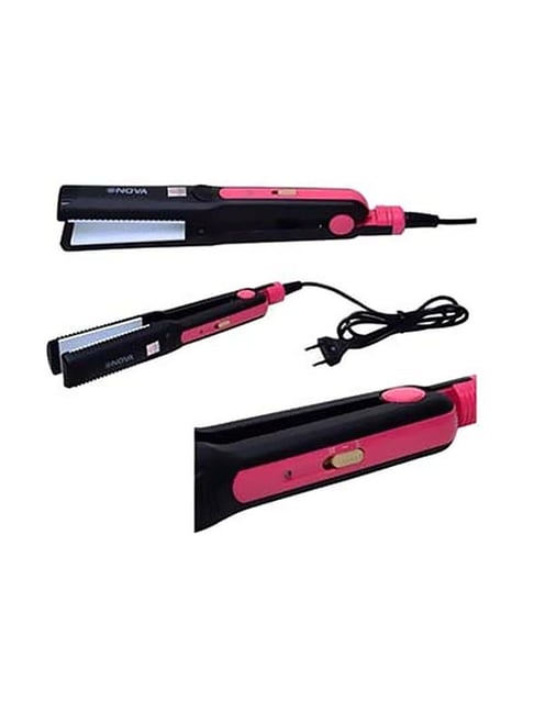 Nova NHC-325 Professional Hair Straightener (Pink and Black)