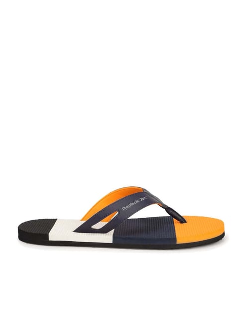 Reebok Men's JK FLIP PRO Vector Navy & Yellow Flip Flops