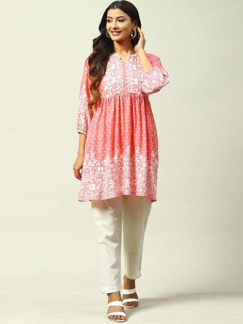 Biba Pink Printed Kurti Price in India