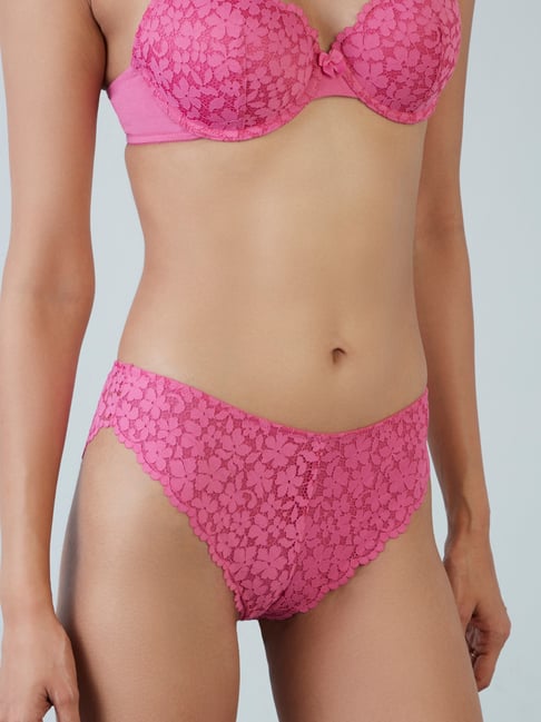 Wunderlove by Westside Pink Lace Design Briefs Price in India