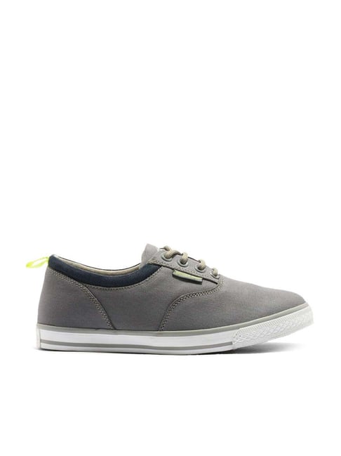 Woodland Men's Fossil Grey Casual Sneakers