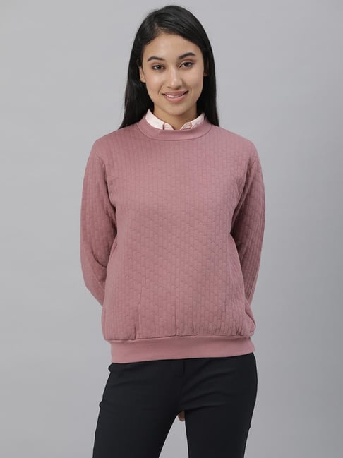 Buy RAREISM Mauve Self Print Sweatshirt for Women Online Tata CLiQ