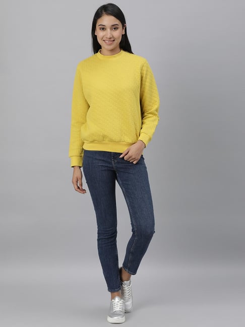 Buy Rareism Yellow Regular Fit Sweatshirt For Women Online Tata Cliq 