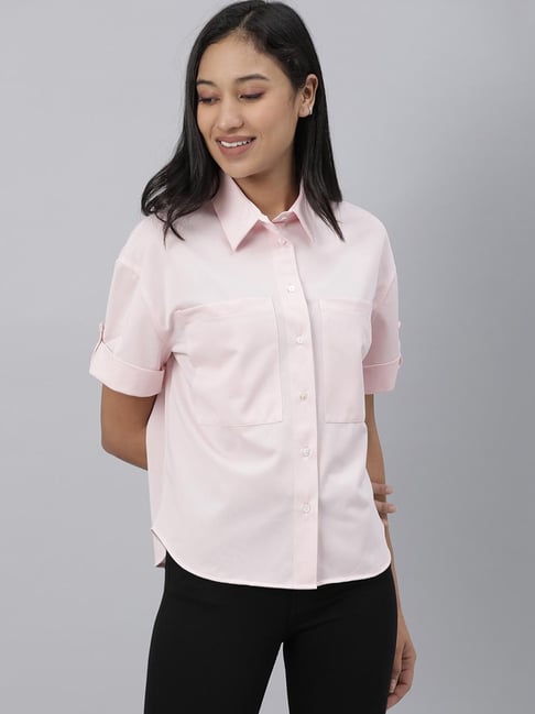 RAREISM Light Pink Regular Fit Shirt Price in India