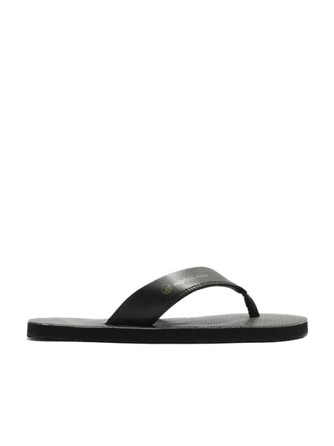 Woodland Men's Pitch Black Flip Flops-picture-44