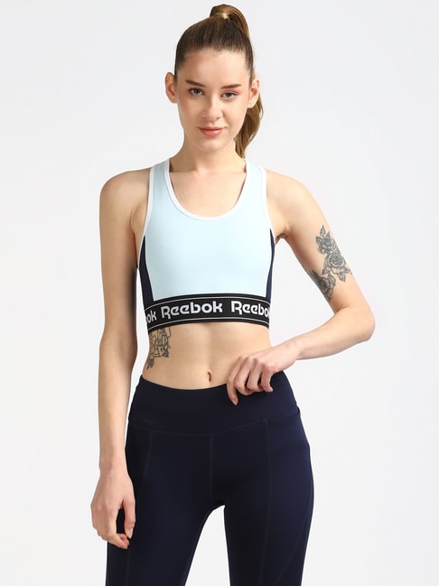 Buy Reebok Light Blue Non Wired Padded CORE Sports Bra for Women Online @  Tata CLiQ