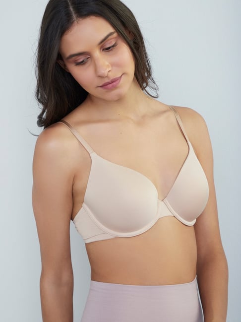 Wunderlove by Westside Beige Padded Wired T-Shirt Bra Price in India
