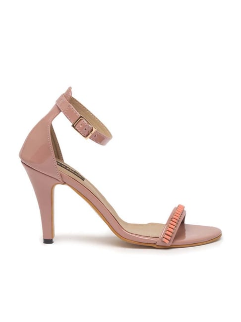 Flat N Heels Women's Pink Ankle Strap Stilettos