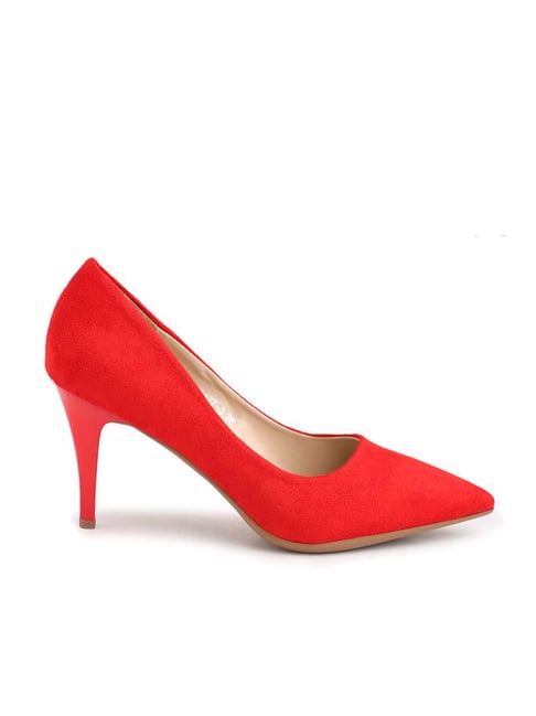 Flat N Heels Women's Red Stiletto Pumps