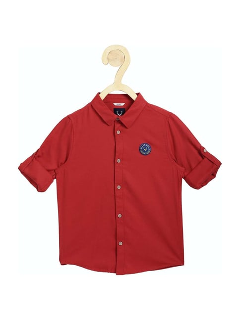 Allen Solly Junior Red Slim Fit Shirt