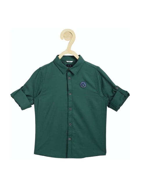 Allen Solly Junior Green Slim Fit Shirt