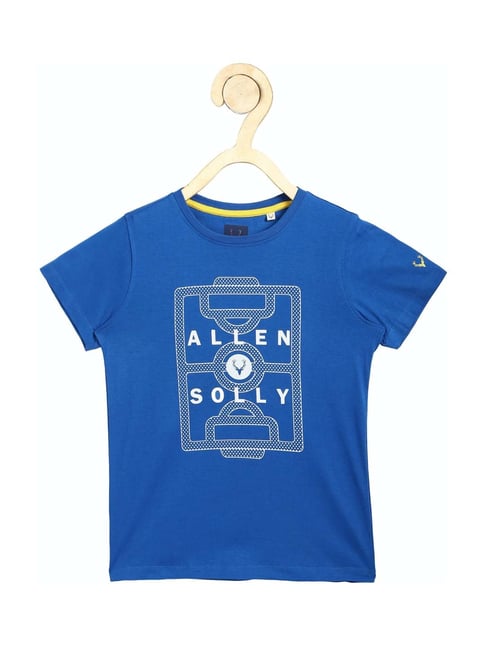 Allen Solly Junior Blue Cotton Printed T-Shirt