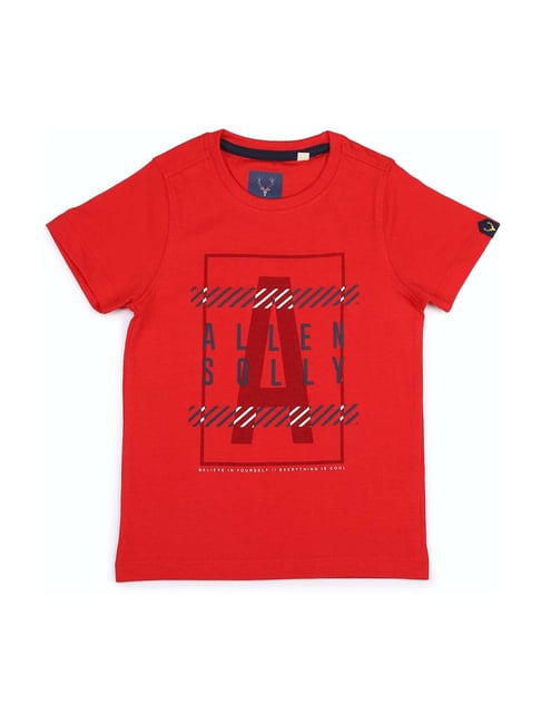 Allen Solly Junior Red Cotton Printed T-Shirt