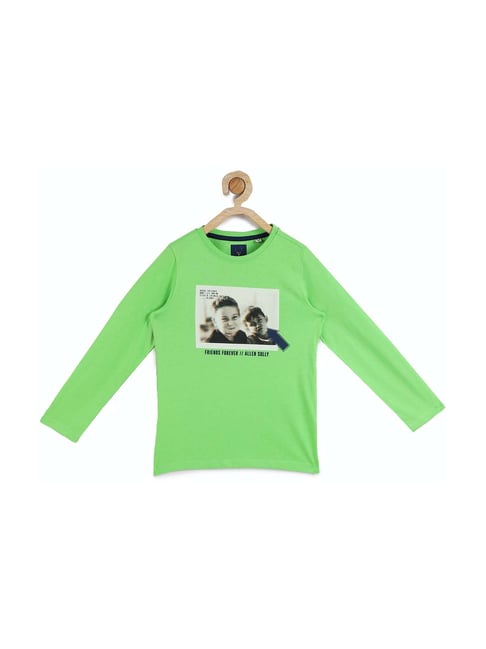 Allen Solly Junior Green Cotton Printed T-Shirt