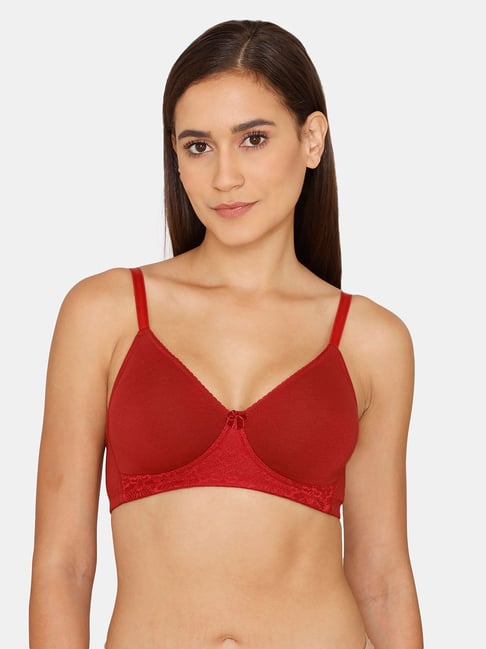Buy Zivame Maroon Non Wired Non Padded Full Coverage Bra for Women