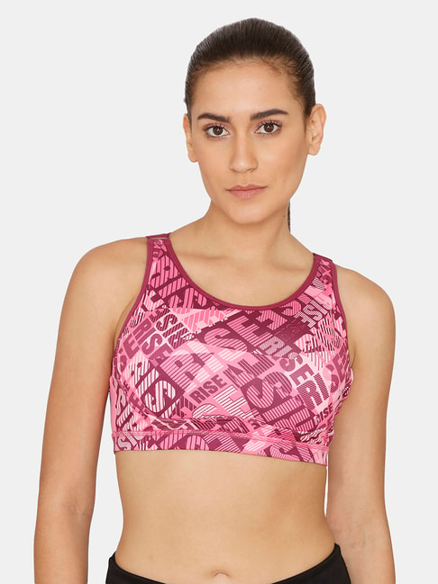 Buy Zelocity by Zivame Pink Non Wired Non Padded Sports Bra for
