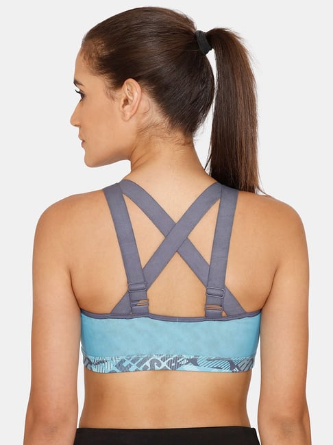 Zelocity by Zivame Blue Non Wired Non Padded Sports Bra