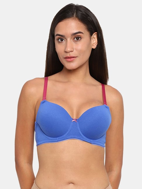 Buy Rosaline by Zivame Blue Under Wired Padded T-Shirt Bra for
