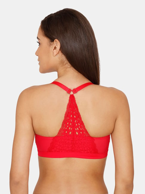 Buy Zivame Red Under Wired Padded Balconette Bra for Women Online