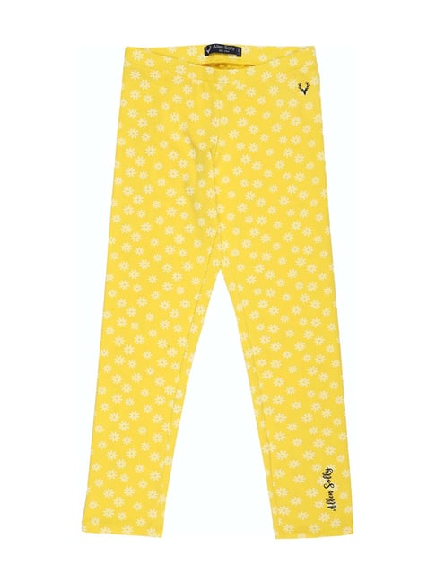 Allen Solly Junior Yellow Cotton Printed Leggings