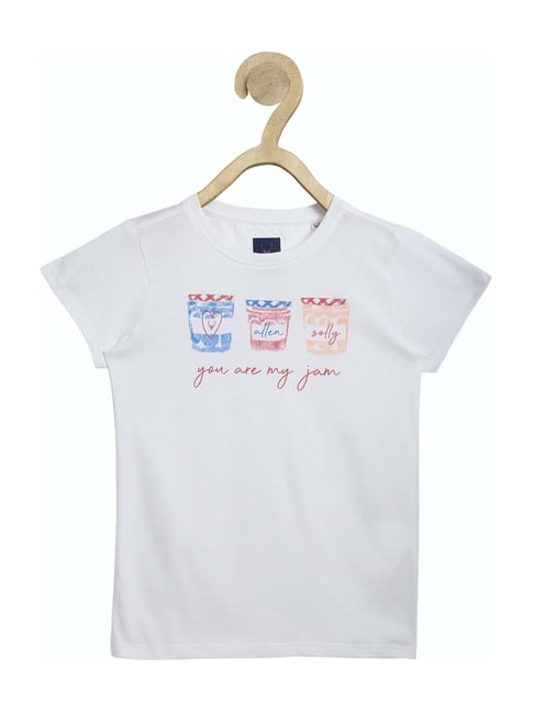 Allen Solly Junior White Cotton Printed T-Shirt