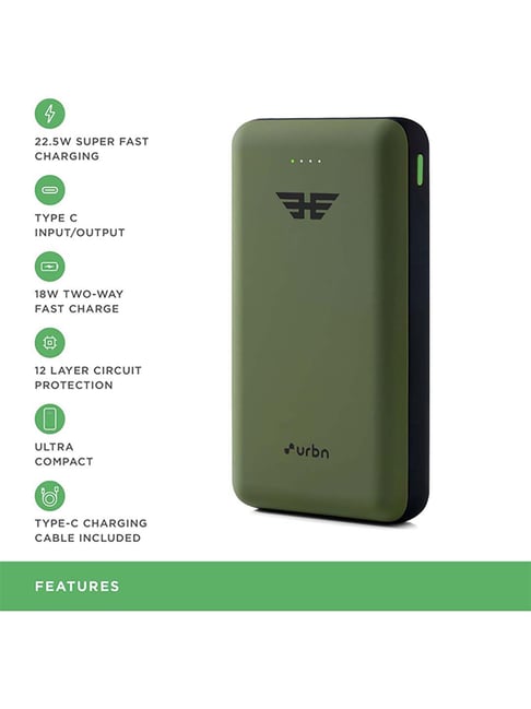 Buy URBN UPR205 22.5W 20000mAh Li-Polymer Power Bank (Camo) Online At ...