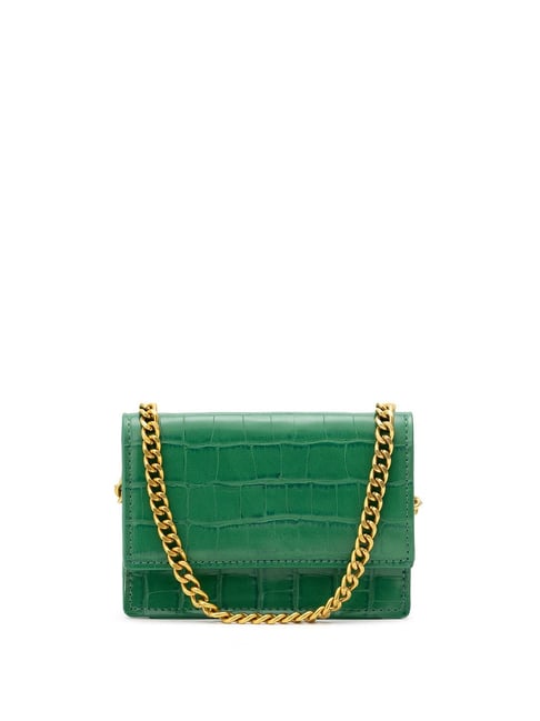 Miraggio Green Textured Small Cross Body Bag