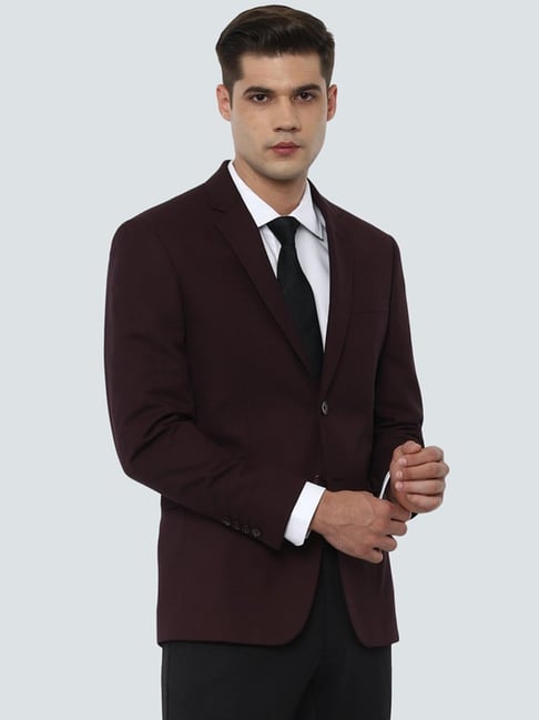 Louis Philippe Coats And Blazers : Buy Louis Philippe Maroon Blazer Online