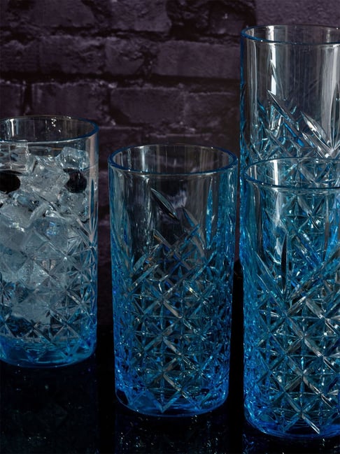 Blue Juice Glass Set of 4