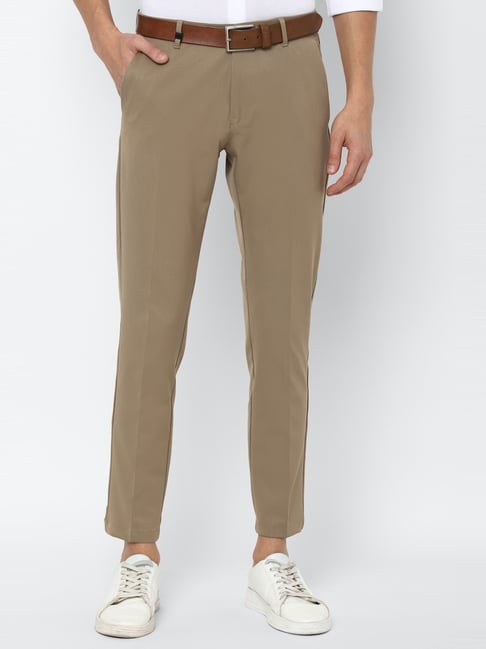 Buy Louis Philippe Sport Khaki Cotton Slim Fit Self Pattern Trousers for  Mens Online @ Tata CLiQ