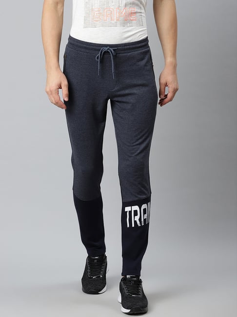 ALCIS Deep Navy Printed Track Pants