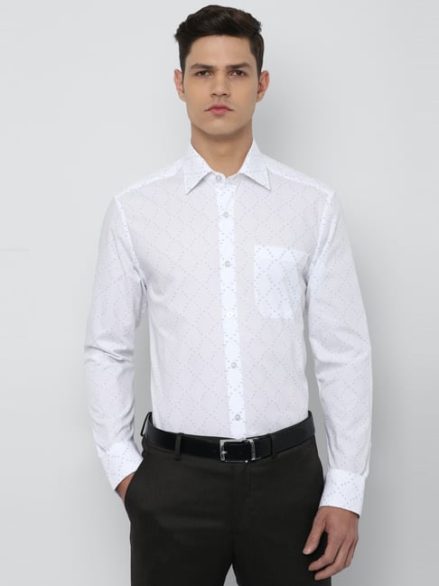 Buy Louis Philippe White Cotton Slim Fit Texture Shirts for Mens Online @  Tata CLiQ