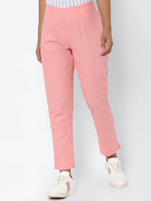 Women Light Pink Chinos Trousers