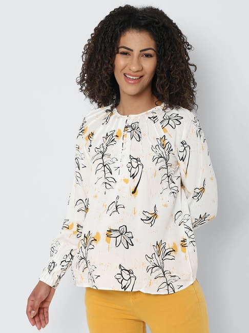 Solly by Allen Solly White Printed Top Price in India
