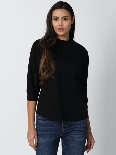 Van Heusen Black Round Neck Top Price in India