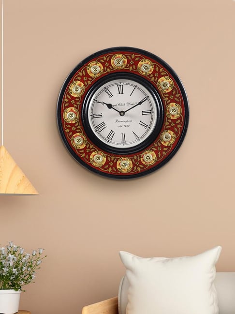 Aapno Rajasthan Red MDF Vintage Wall Clock-picture-12
