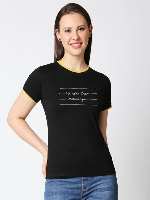 Buy Bewakoof Black Graphic Print T 
