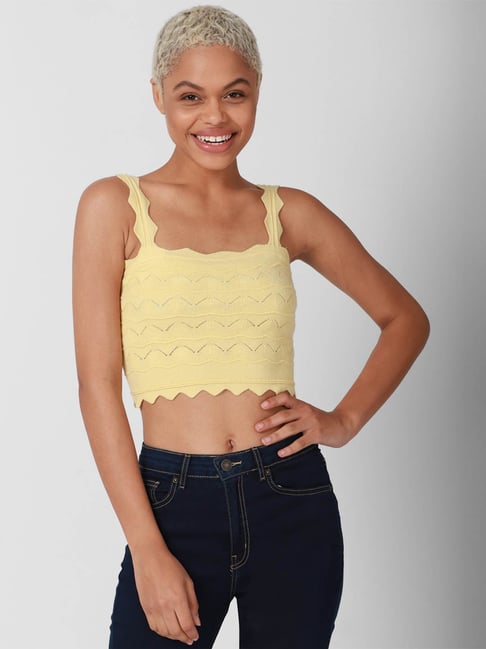 Forever 21 yellow store crop top