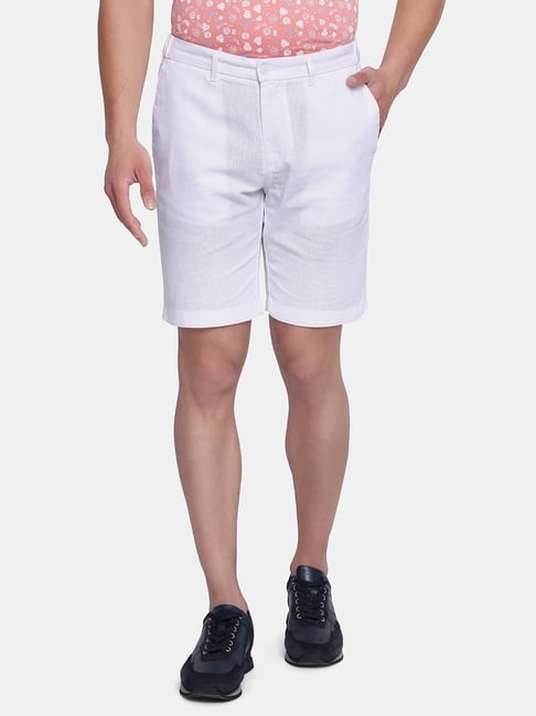 Blackberrys White Slim Fit Shorts