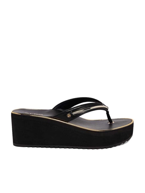 Aldo Women's Black Thong Wedges