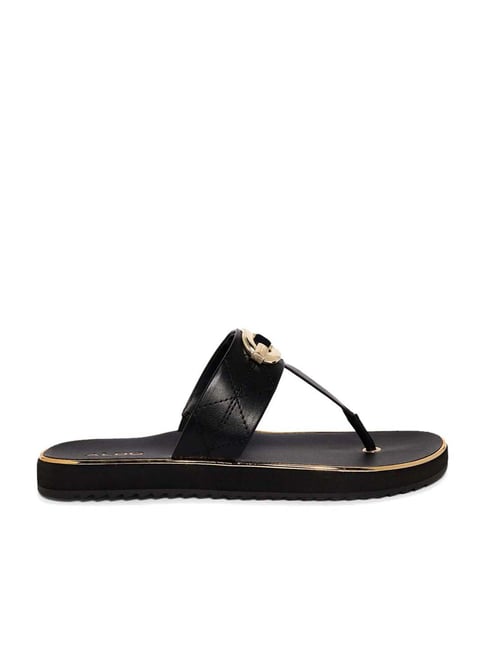 Aldo Women's Black T-Strap Sandals